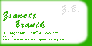 zsanett branik business card